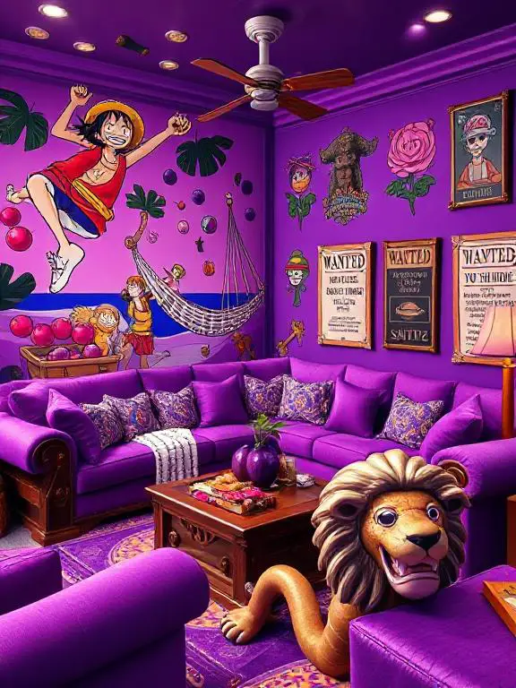 Purple living room