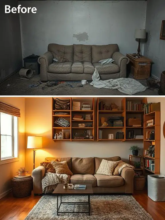 Before and After living rooms
